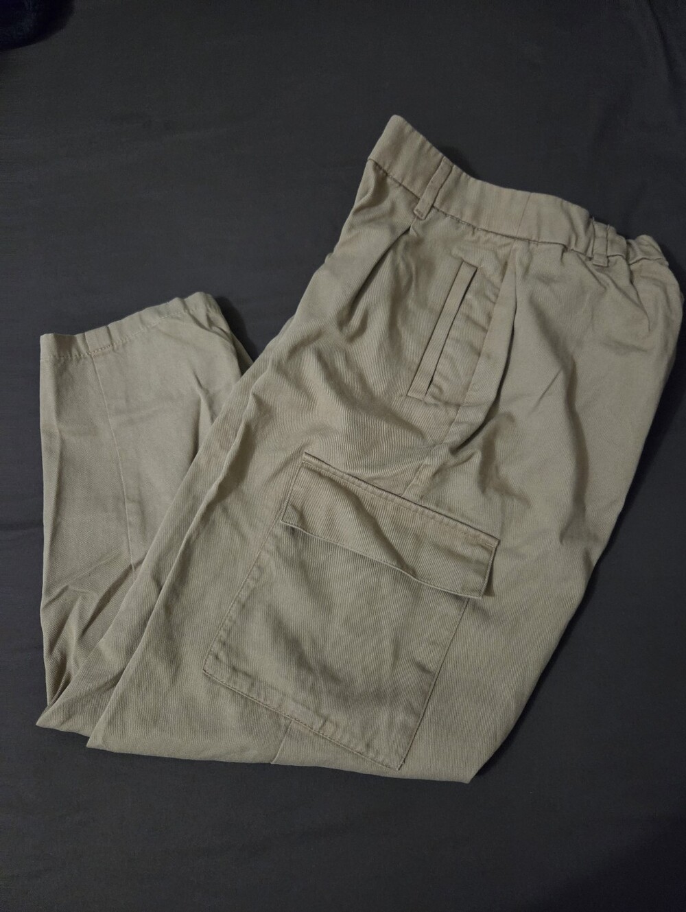 Old Navy Tan Elastic Waist Khaki Pants - Picture 2 of 2